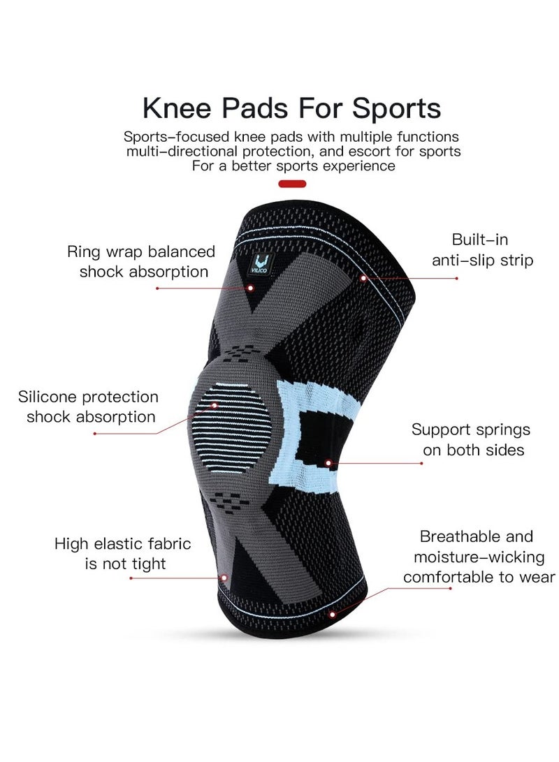 Excefore Knee Brace with Patella Pad & Side Stabilizers, Non-Slip Knee Support for Joint Knee Pain Relief Women and Men, Knee Support for Working, Running, Weightlifting, Fitness-1 Pair, L Size - Image 5