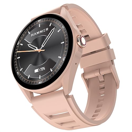 HAMMER Cyclone 1.39" Round Dial Smart Watch with Calling Function, High Refresh Rate, Multi Sports Modes, Spo2, HR, Voice Assistant (Coral Peach) - Image 1