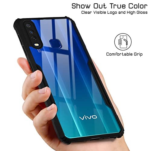 Jkobi Back Cover Case for Vivo Y12 | Y15 | Y17 (Shockproof with Polycarbonate Clear Panel | Professional Black) - Image 3