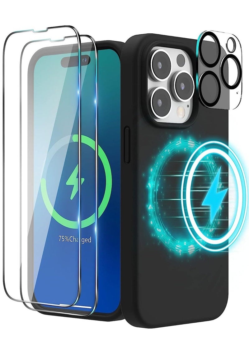 Raxoom Magnetic Case Designed for iPhone 14 Pro Max Case 6.7 inch (2022), Compatible with MagSafe, Liquid Silicone Phone Case for iPhone 14 Pro Max, Black - Image 1