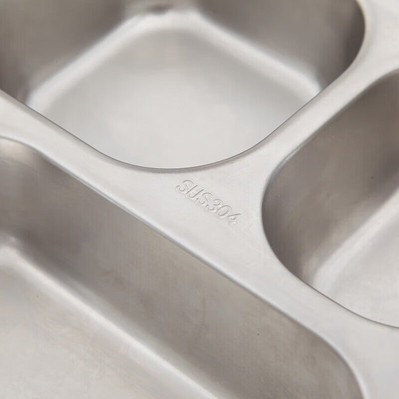 Maxcook 304 الفولاذ المقاوم للصدأ وجبة علبة الغداء مربع ، 5 مقصورات عميقة سميكة مقسمة علبة الوجبات السريعة صندوق الغداء طالب MCFT725 - Image 4