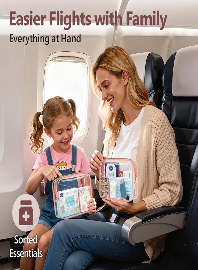 PACKISM Clear Makeup Bag - TSA Approved Toiletry Bag 3 Pack Medium, Quart Size Bag for Travel Size Toiletries Clear Toiletry Bag, Carry on Airport Airline Compliant Bag, Rose Pink - Image 5