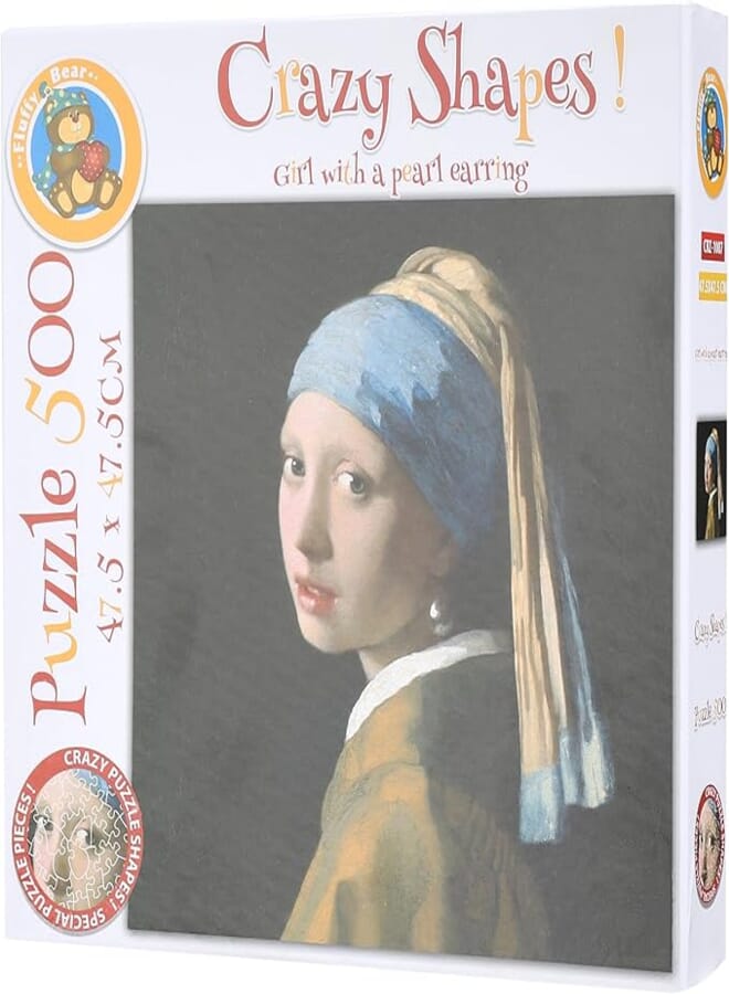 Fluffy Bear Fluffy Bear Girl with A Pearl Earring Crazy Shapes Puzzle 500-Pieces 