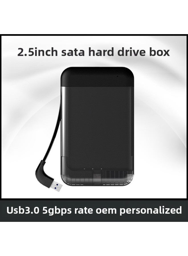 2.5-inch Mechanical SSD Solid-state Sata Serial Port Shell USB3.0 Computer External Mobile Hard Disk Box-Color:Black