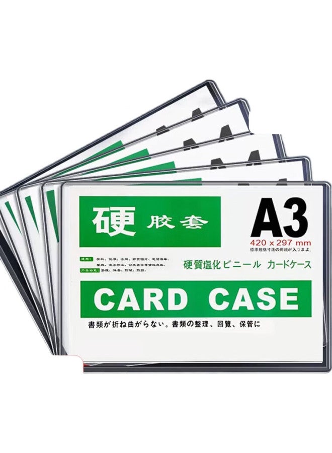 Oumai Transparent Hard Plastic Card Sleeves, Document Holders, License Display Frames, Pvc Hard Plastic Protective Covers, Card Holders, A3 Transparent Hard Plastic Sleeves, 10-Pack (Without Magnetic Suction) - Image 2
