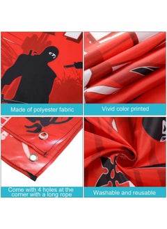 Tatuo Ninja Birthday Party Supplies - Ninja Backdrop, Party Favors, Birthday Banner Multicolor, 70.8 x 43.3 Inch, Includes White Long Rope  - Image 3