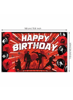 Tatuo Ninja Birthday Party Supplies - Ninja Backdrop, Party Favors, Birthday Banner Multicolor, 70.8 x 43.3 Inch, Includes White Long Rope  - Image 2