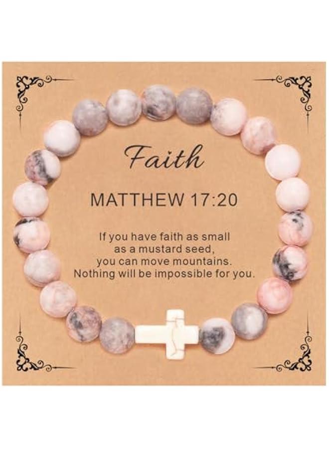Arabest Teen Girl Gifts Trendy Stuff Cute Cross Bracelet Religious Christian Gifts for Women WWJD Bracelets for Kids, Girls Birthday  Gifts Jesus Catholic Communion Baptism Easter Gifts - Image 1