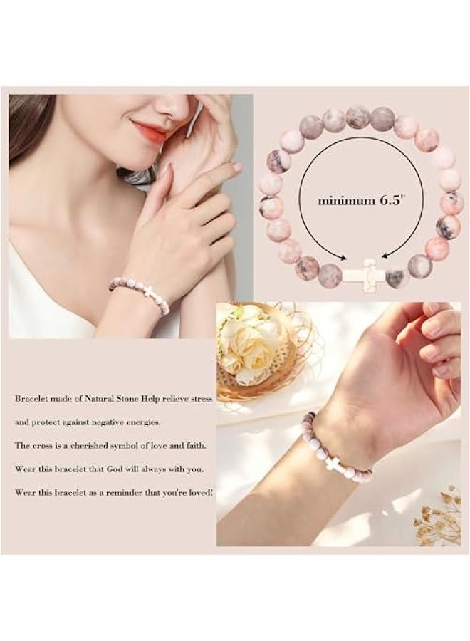 Arabest Teen Girl Gifts Trendy Stuff Cute Cross Bracelet Religious Christian Gifts for Women WWJD Bracelets for Kids, Girls Birthday  Gifts Jesus Catholic Communion Baptism Easter Gifts - Image 5