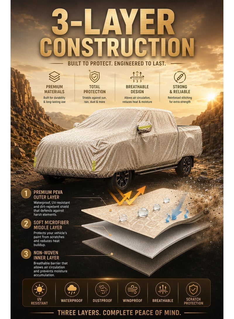 Eworld Waterproof UV Resistant Full Car Cover for BYD Shark 6 - All Weather Dustproof Sun Protection Outdoor Cover, Silver - Image 4