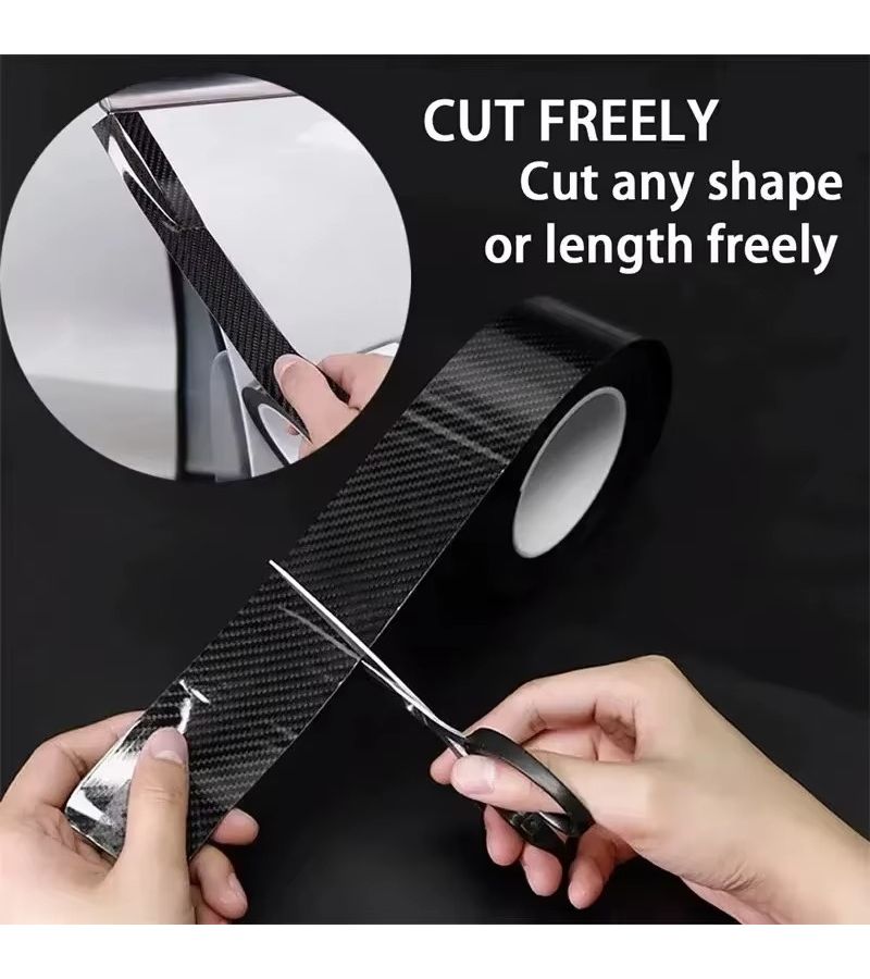 3D Carbon Nanofiber Tape Set 1.18 Inch 1.97 Inch 3.94 Inch Full Protection Car Bumper Sticker Black Matte Finish Waterproof Scratch Resistant Door Edge Guard - Image 3