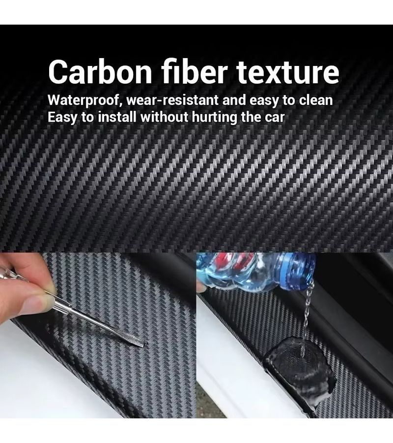 3D Carbon Nanofiber Tape Set 1.18 Inch 1.97 Inch 3.94 Inch Full Protection Car Bumper Sticker Black Matte Finish Waterproof Scratch Resistant Door Edge Guard - Image 4