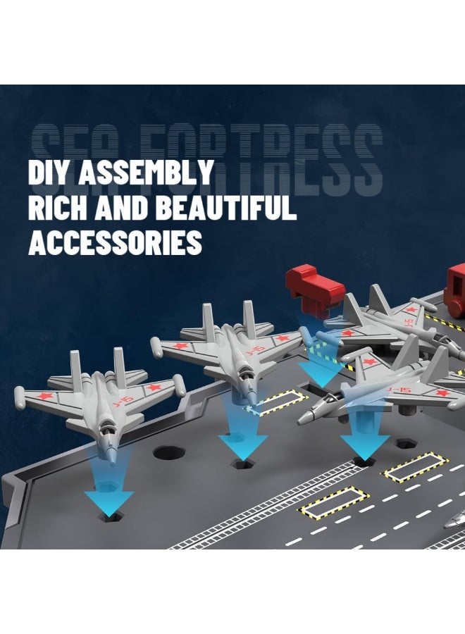 BlueFire Remote Control Boat for Kids & Adults - 16" High-Speed DIY Military Warship with 2 Rechargeable Batteries, 15mph Top Speed, 2.4Ghz RC Aircraft Carrier for Pool & Lake | Cool Model Gift for Boys 8-12 - Image 4