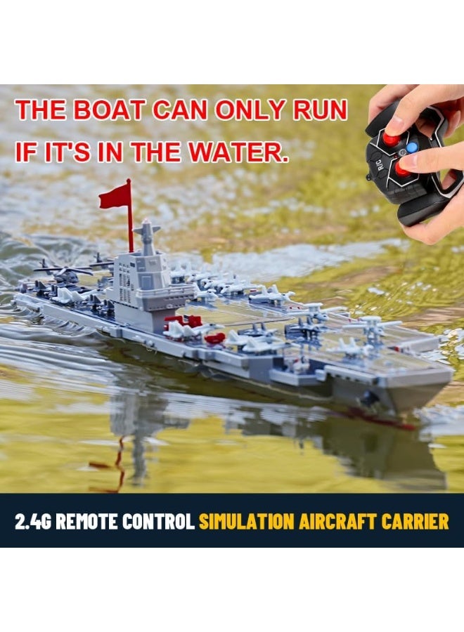 BlueFire Remote Control Boat for Kids & Adults - 16" High-Speed DIY Military Warship with 2 Rechargeable Batteries, 15mph Top Speed, 2.4Ghz RC Aircraft Carrier for Pool & Lake | Cool Model Gift for Boys 8-12 - Image 3