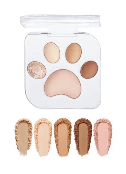 Adorable Meow Paws Eyeshadow Palette 5 Shades All-in-one Glitter Makeup Palette 02 Wagamama