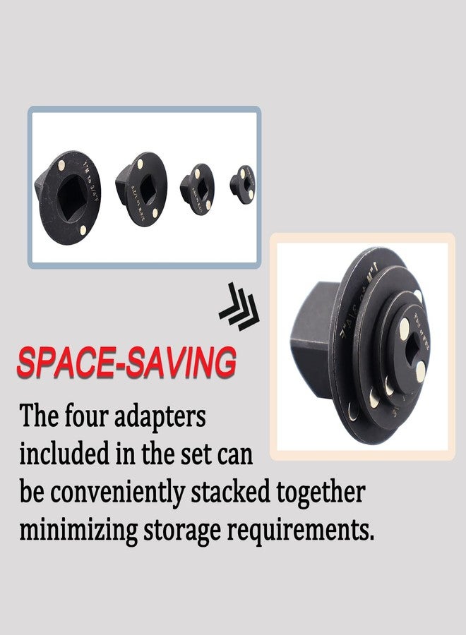 RJSPHH 4PCS Low Profile Impact Socket Adapter Set. Drive Ratchet Adapter Set (1" to 3/4", 3/4" to 1/2", 1/2" to 3/8",and 3/8" to 1/4"） - Image 4