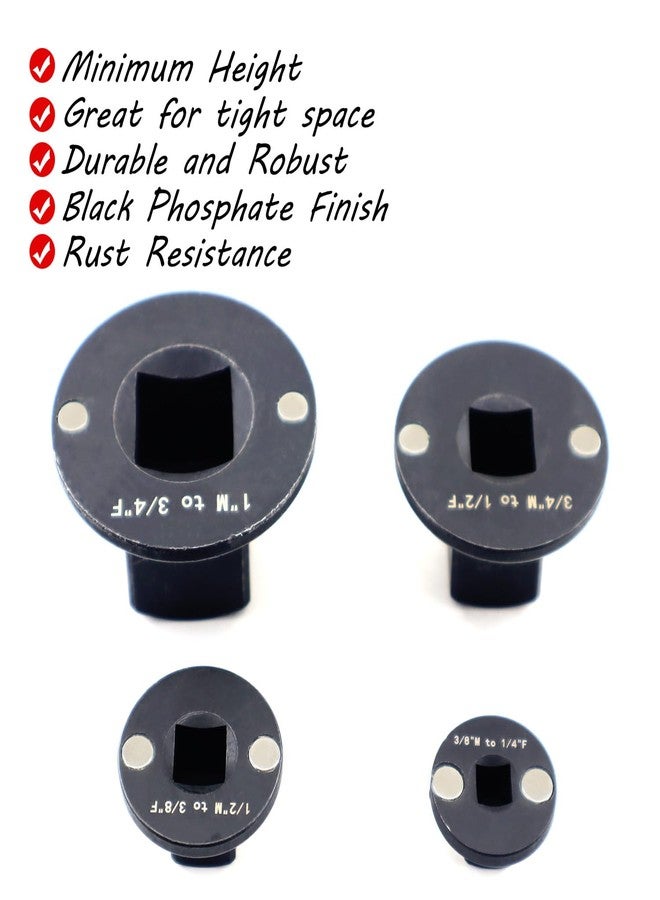 RJSPHH 4PCS Low Profile Impact Socket Adapter Set. Drive Ratchet Adapter Set (1" to 3/4", 3/4" to 1/2", 1/2" to 3/8",and 3/8" to 1/4"） - Image 3