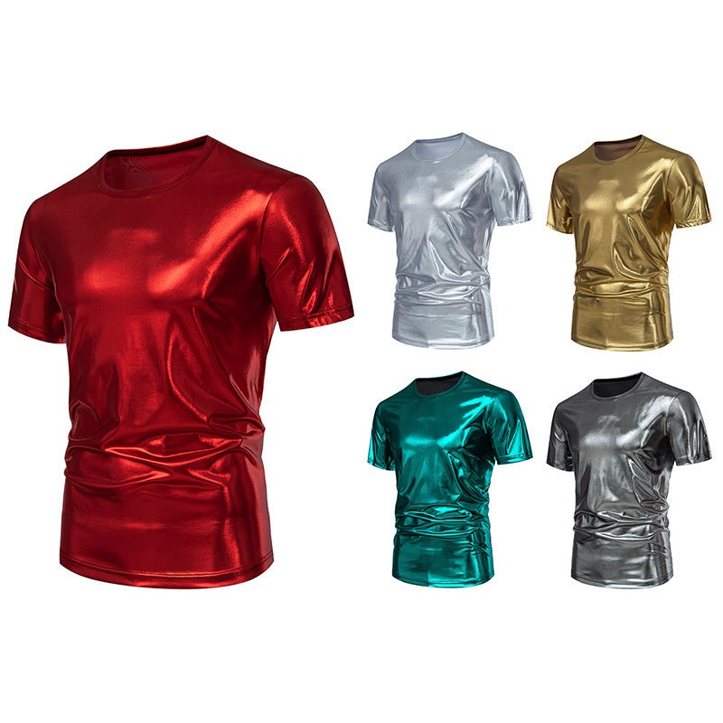 Men'S Party Stage Bright Short Sleeve Round Neck T-Shirt 004P30 - Image 3