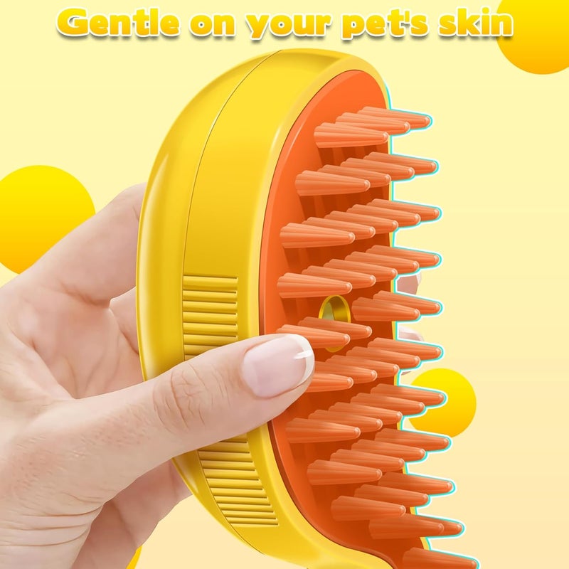 OneNine Steamy Cat Brush, 3 in 1 Multifunctional Spray Cat Grooming Brush for Shedding, Self Cleaning Pet Grooming Tool for Long and Short Hair Dogs and Cats to Remove Tangled and Loose Hair - Image 5