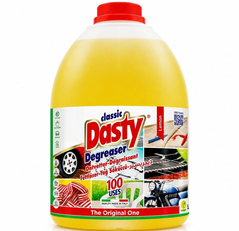 Dasty Multi-Purpose Lemon Degreaser Cleaner 5L – Powerful Italian Formula for Kitchens, Ovens, Grills & Cars – More Than 100 Uses - Image 1