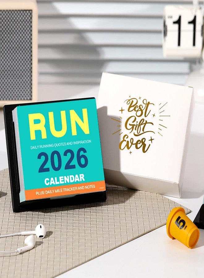 Feteulo 2026 Desk Calendar - Motivational Calendar, 5’’×6’’, Running Gear, Daily Calendar for Runners, Jan 2026 - Dec 2026, Inspirational Desk Calendar 2026, Daily Running Quote - Image 2