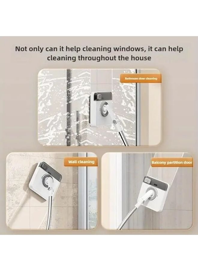 Professional 2 in 1 Window Cleaner with 43 3 Inch Long Rod and 2 Cleaning Pads for Glass Shower Door Mirror - Image 4
