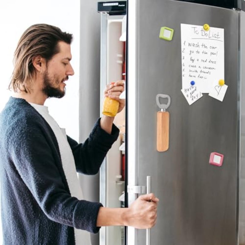 2pcs Magnetic Beer Bottle Opener, with Solid Wood Handle Pop Can Soda Can Opener for Fridge and RV Cool Kitchen Gadget Gift for Men Husband Father - Image 5