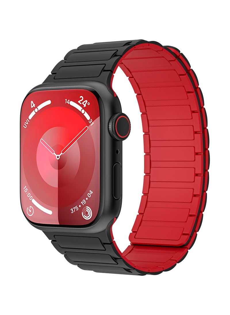 Generic - Magnetic Silicone Band for Apple Watch Ultra Ultra2/ 9 8 7 6 5 4 3 2 1 SE,Soft Silicone Waterproof Strap Wristbands Compatible with iWatch Apple Watch Series Ultra 49mm 45mm 44mm 42mm Women Men - Image 1