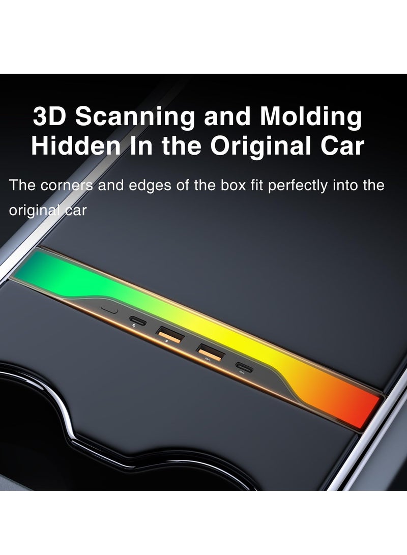 محطة شحن تسلا مع إضاءة RGB ومركز USB لطراز 3 وطراز Y - Image 5