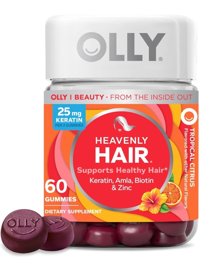 OLLY أولي هيفنلي هير غومي، يدعم صحة الشعر، كيراتين، بيوتين، أملاء، مكمل قابل للمضغ، 30 يوم إمداد - 60 حبة - Image 1