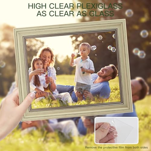 XUANLUO 3 Pack 4x6 Inch Picture Frames Farmhouse Rustic Vintage Distressed Wood Grain Photo Frame with HD plastic cover for Table Top Display and Wall Hanging - Image 4