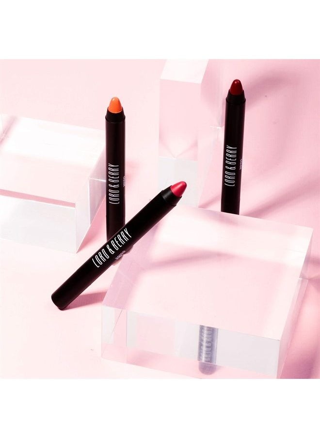 LORD & BERRY Lord & Berry 20100 Crayon Shining Lipsticks Intense Color with Soft & Creamy Touch Enriched with Vitamin E Hydrating Long Lasting Lipstick for Women, Vegan & Cruelty Free Makeup Set, Scarlet 