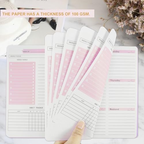Aosemili Undated Weekly Planner, A5 Personal Goals Journal Non Dated Weekly Planner to Do List Notebook with Goal Habit Tracker Organizer, Cute Undated Week Planners with Spiral Binding for Kids School Work - Image 2