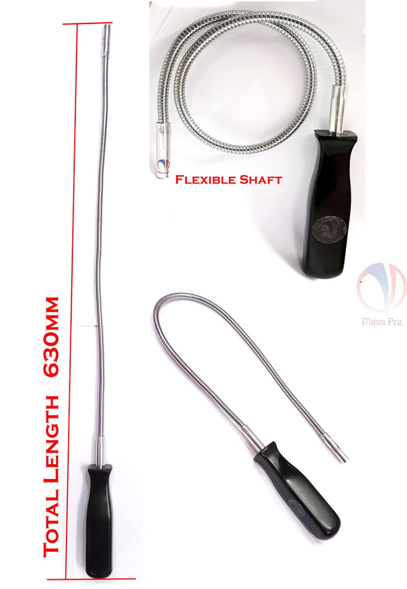 Mass Pro 1.5LB Magnetic Pickup Tool Garage Repair Pick Up Plastic Handle Flexible Grabber Magnetic Pickup Tool (Flexible) - Image 2