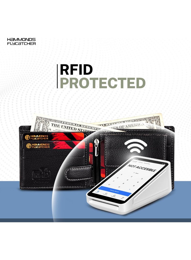 HAMMONDS FLYCATCHER RFID Protected Bi-Fold Wallet for Men Leather Original, Mens Wallet, Leather Wallets for Men, Stylish Purse with 6 Card Slots, 3 ID Slot, Coin Pocket, Gift for Mens - Image 3