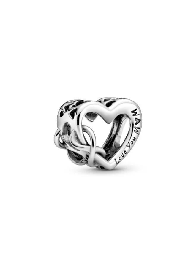 باندورا Love You Mom Infinity Heart Charm