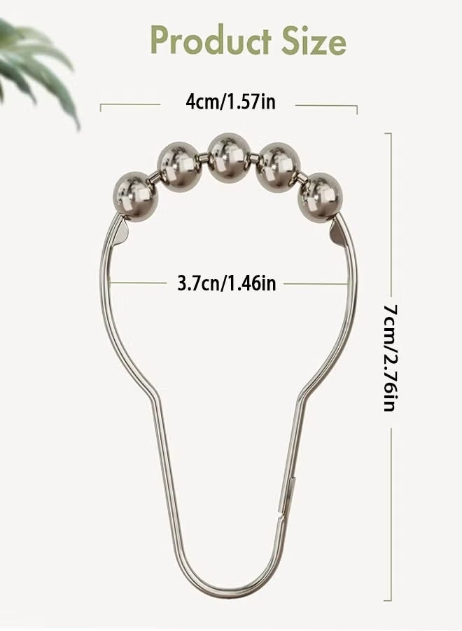 Shower Curtain Hooks Rings, 12Pcs Rust-Resistant Metal Shower Curtain Hooks for Bathroom Shower Rods Shower Hooks Shower Rings for Curtain - Image 3