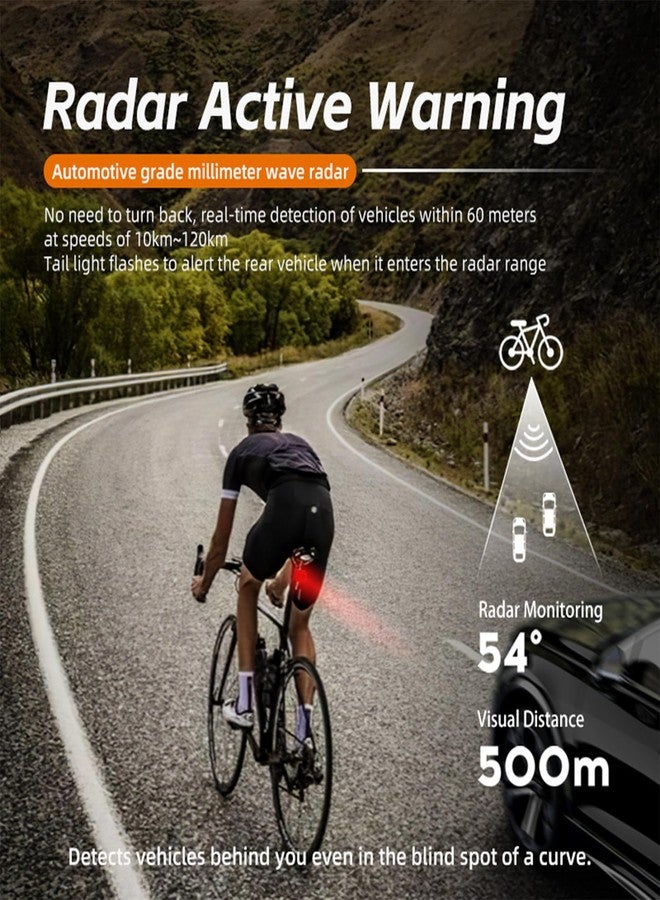 Cyclami Bike Tail Light Radar, CYCLAMI Smart Brake Warning Radar, Auto Light, Rear Taillight with Visual Alerts for Approaching Vehicles - Image 4