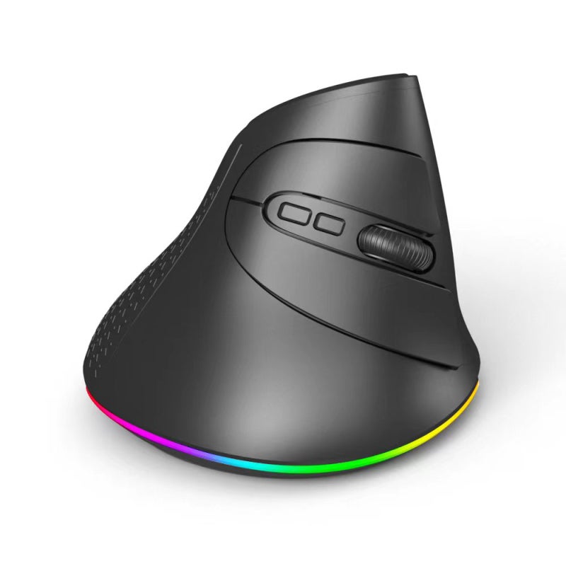 Wireless Gaming Mouse: Black 6-Button Vertical Mouse - 2.4G & BT Dual Modes, 3 Switchable 800-1600 DPI, Colorful LED Light for PC Gaming & Graphic Design Work - Image 4