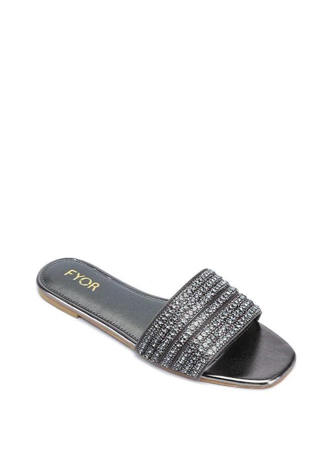 فايور Crystal Embellished Flat Sandal MY 372
