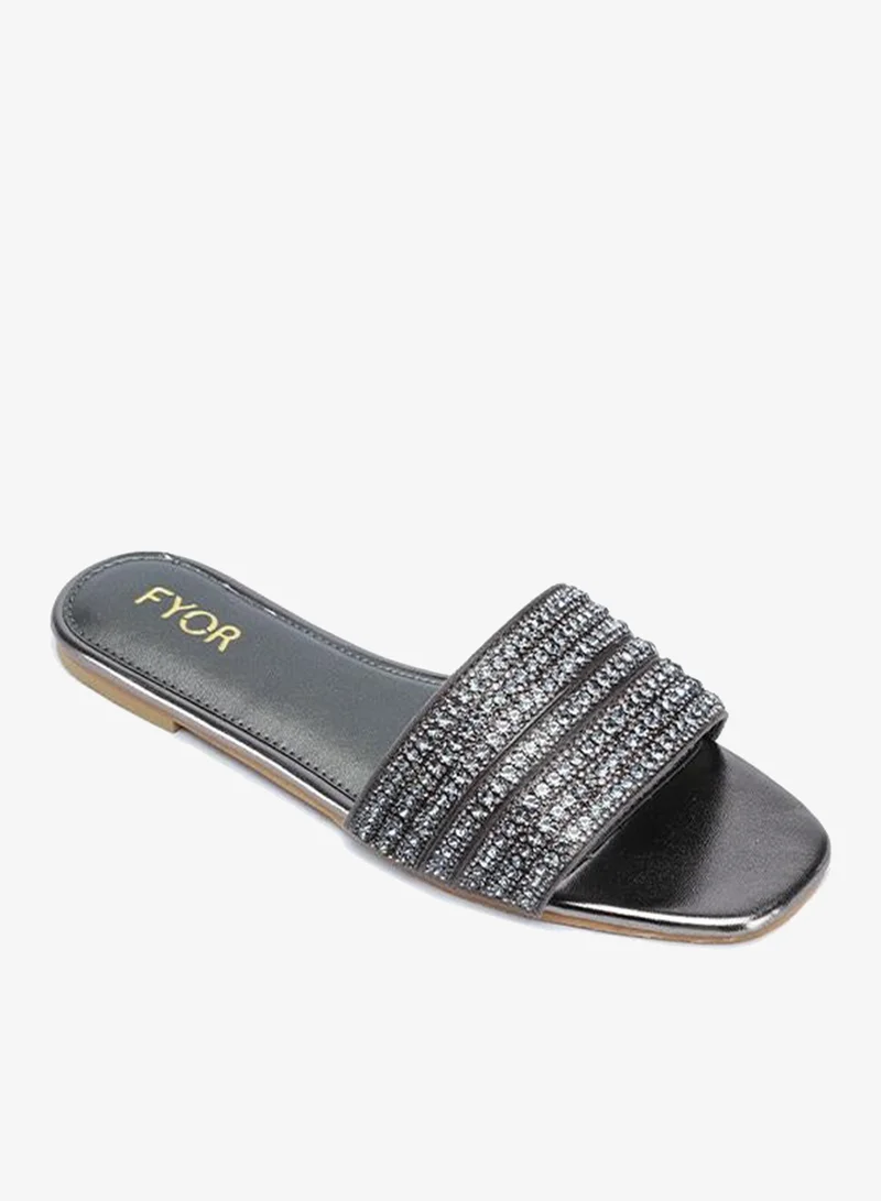فايور Crystal Embellished Flat Sandal MY 372