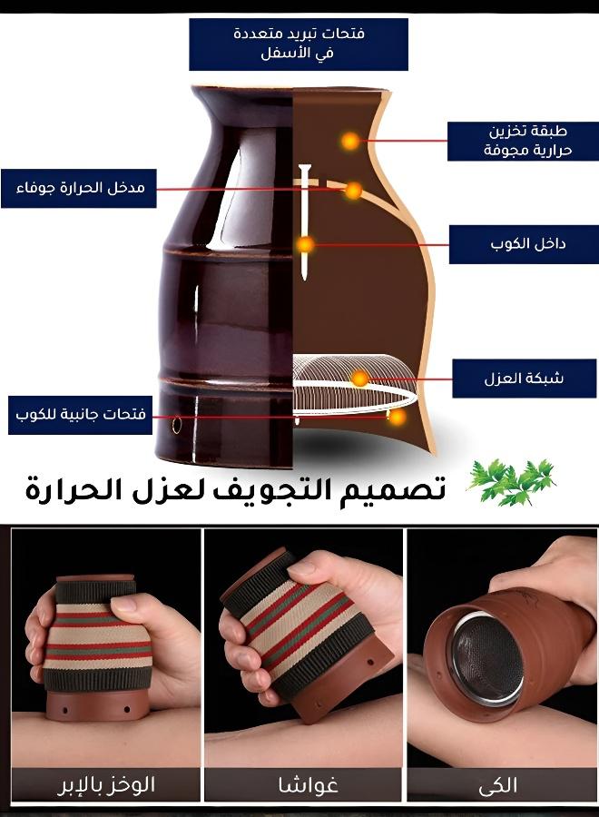 Double-Layer Insulated Ceramic Moxibustion Cup Portable Moxa Burner with Scraping Feature - Image 2