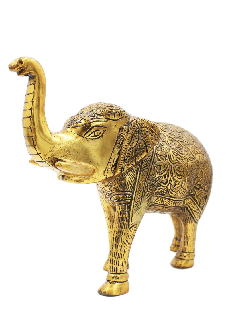 Antique Museum Handcrafted Metal Elephant Figurine 8 Inch  - Image 5