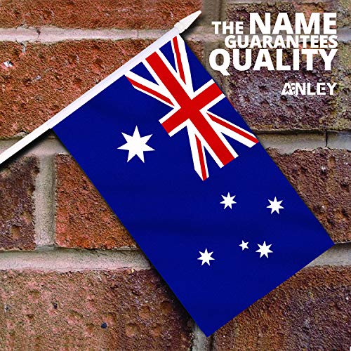 Anley Australia Mini Flag 12 Pack Hand Held Small Miniature Australian Flags on Stick Fade Resistant Vivid Colors 5x8 Inch with Solid Pole Spear Top - Image 3