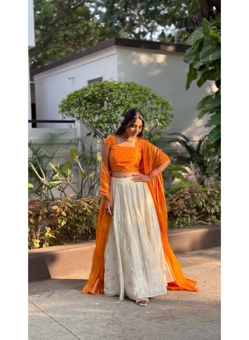 Super Asian Elegant Jacquard Silk Lehenga Set with Micro Cotton Lining & Matching Dupatta - Image 2