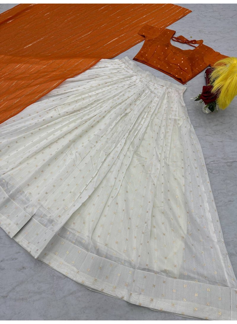 Super Asian Elegant Jacquard Silk Lehenga Set with Micro Cotton Lining & Matching Dupatta - Image 5