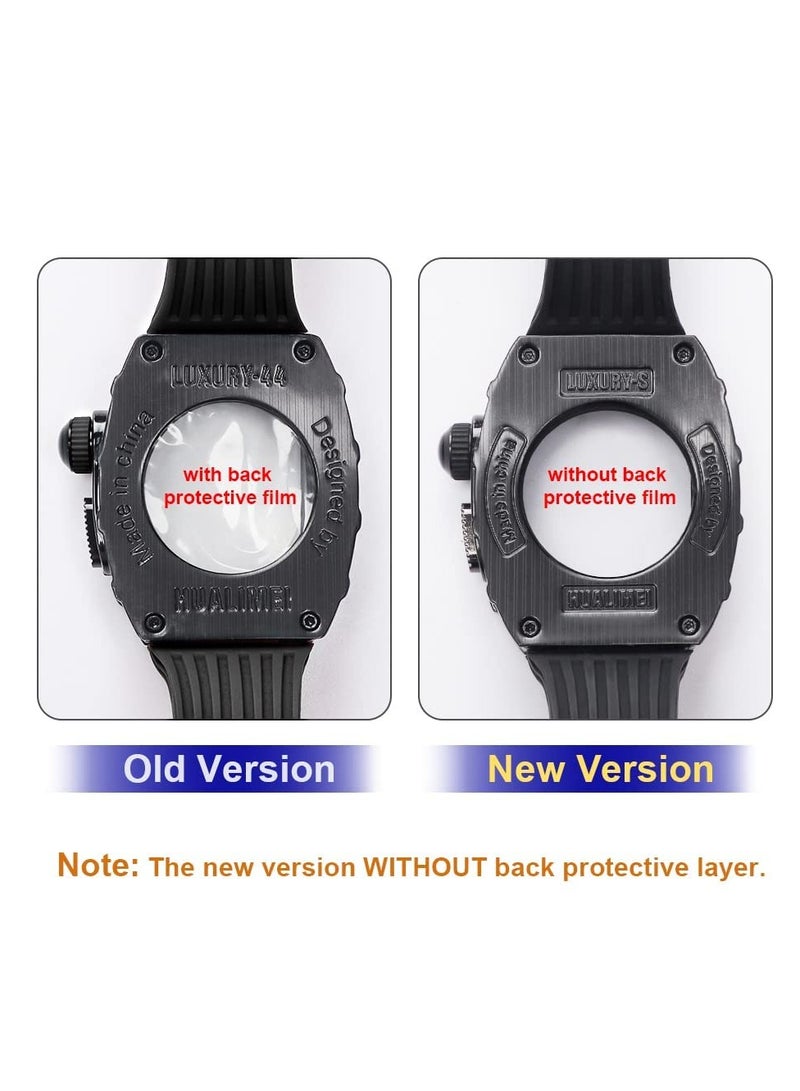 KASTWAVE Luxury Designer Rugged Case with Band Compatible for Apple Watch Band 44mm 45mm, Metal Protective Cover Case with Silicone Strap Shockproof Bumper for iWatch Series 8 7 45mm and SE 6 5 4 44mm - Image 3