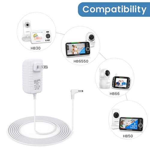 Smays 5V Charger for Hello Baby Monitor HB6550, HB50, Replacement Power Adapter with Charging Cord 6 ft - Image 2