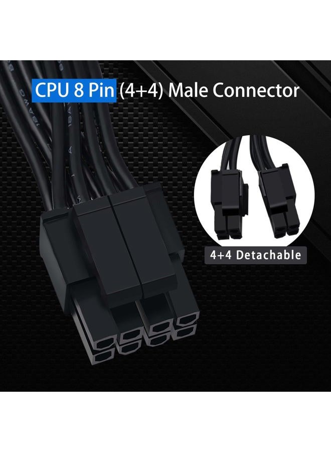 COMeap CPU 8 Pin Male to CPU 8 Pin (4+4 Detachable) Male EPS-12V Motherboard Power Adapter Cable for Corsair Modular Power Supply 25-inch(63cm) - Image 2