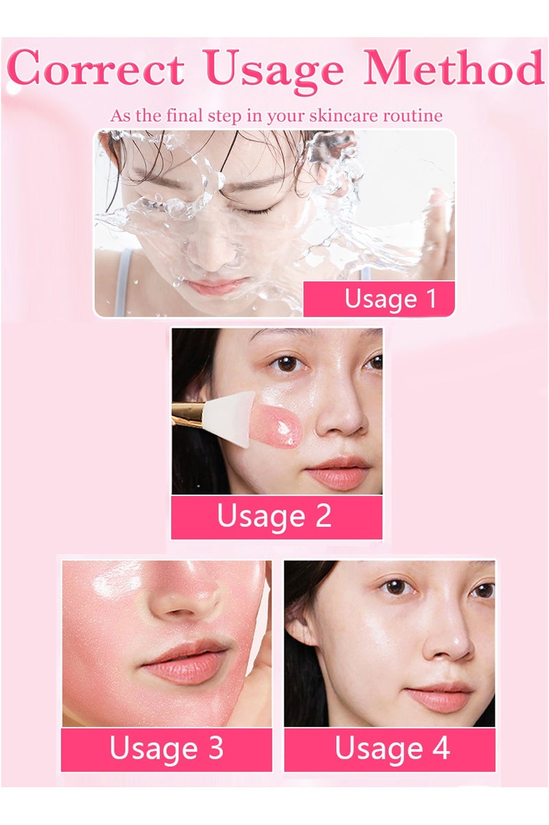 KOEC Pink Caffeine Overnight Wrapping Peel Off Facial Mask , Deep Moisture, Firm Skin,  Refined, Glass Skin & Face Contour Support - Image 5